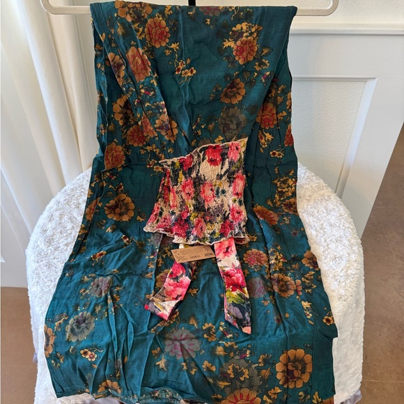 NWT - NATURAL LIFE Teal and Pink Floral Jumpsuit. Women’s size M. - Picture 5 of 8